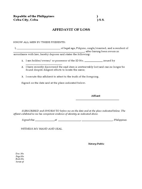 Pano po yung Affidavit of Loss sa Cebu : r/Cebu .